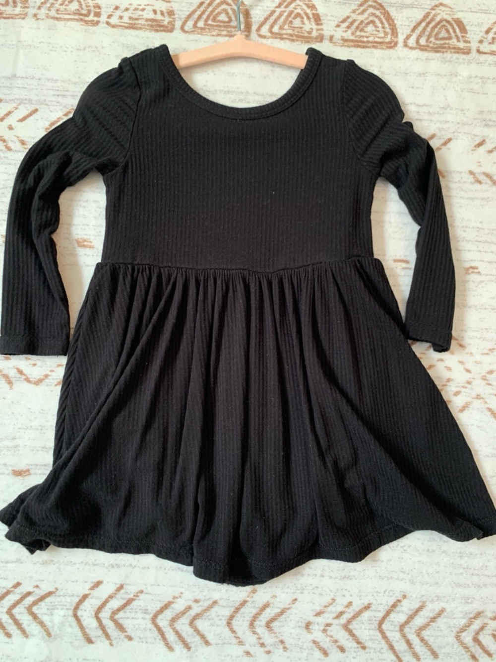 Little Sleepies Black Rib Long Sleeve Twirl Dress